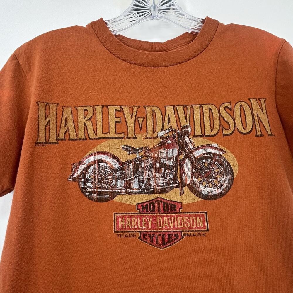 Harley-Davidson T-Shirt Mens Small Orange Ride Rocket Huntsville AL 2012